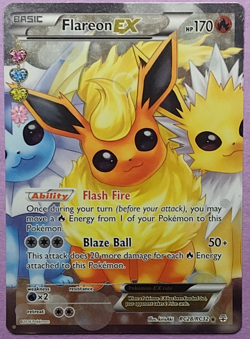 Pokemon Flareon EX Full Art Holo Ultra Rare Generations #RC28/RC32 HP170 2016 - Image 1
