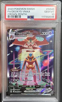 Pokemon Deoxys VMAX GG45/GG70 Crown Zenith Galarian Gallery Holo PSA 10 - Image 1