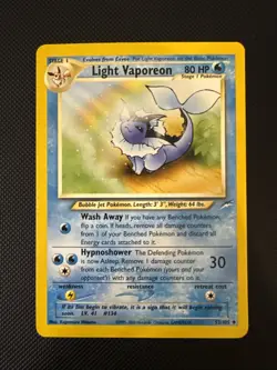 Pokemon TCG Light Vaporeon 52/105 Neo Destiny Lightly Played LP-NM - Image 1