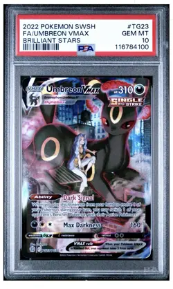 2022 Pokemon SWSH Brilliant Stars Umbreon VMAX Trainer Gallery #TG23/TG30 PSA 10 - Image 1