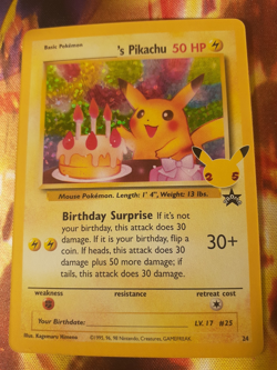 ______'s Pikachu Birthday - 24/53 - Holo Rare NM, English Pokemon Celebrations - Image 1