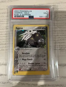 2003 Pokemon Ex Ruby and Sapphire Aggron Holo #1 PSA 9 - Image 1