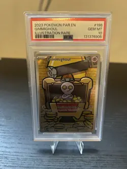 Pokemon TCG Gimmighoul Paradox Rift 198/182 Holo Illustration Rare PSA 10 2023 - Image 1
