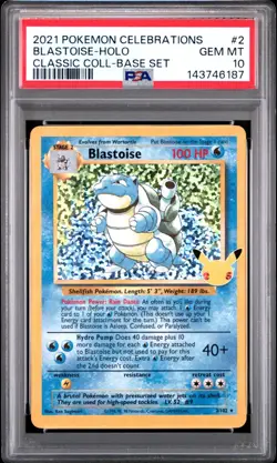 PSA 10 BLASTOISE 2/102 CELEBRATIONS CLASSIC COLLECTION POKEMON 🌊 - Image 1