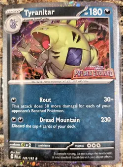Pokemon 2025 Paldea Evolved Tyranitar Stamped 135 NM or Better - Image 1
