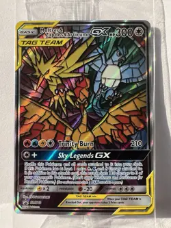 Pokemon Moltres Zapdos Articuno GX SM210 Stained Glass Promo Sealed Hidden Fates - Image 1