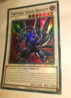 Firewall Saber Dragon-1st Edition-Yugioh Card-Near Mint-ALIN-EN038-SUPER RARE - Image 2
