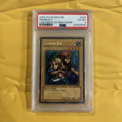 Yu-Gi-Oh! - Labyrinth of Nightmare Gemini Elf 2003 LON-000 Unlimited PSA 6 - Image 3