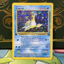 1ST EDITION HOLO Lapras 10/62 LP - 1999 Fossil Pokemon Card - Image 1
