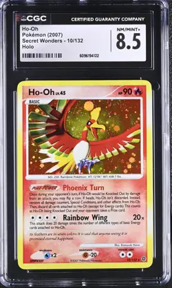 CGC 8.5 Ho-Oh 2007 Secret Wonders 10/132 Holo Pokemon Card - Image 1