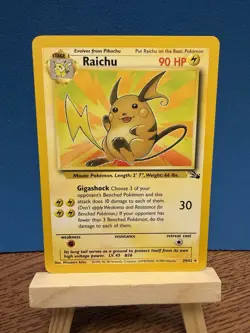 Pokemon TCG Raichu 29/62 Fossil Unlimited Non-Holo Card WOTC Vintage - Image 1