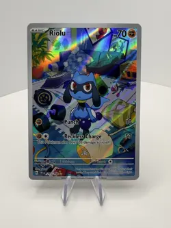 Pokemon TCG Riolu Illustration Rare Card #215/198 Scarlet & Violet - Image 1