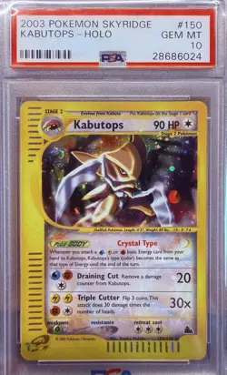 Pokemon TCG Skyridge Crystal Kabutops Holo Card 150/144 English Gem Mint 10 💫 - Image 1