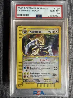Pokemon TCG Skyridge Crystal Kabutops Holo Card 150/144 English Gem Mint 10 💫 - Image 3