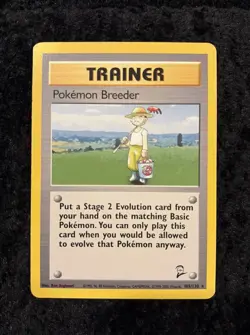 Pokemon Breeder 105/130- Base Set 2 - Rare - VINTAGE Pokemon TCG Card - NM - Image 1