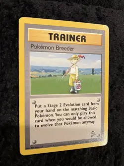 Pokemon Breeder 105/130- Base Set 2 - Rare - VINTAGE Pokemon TCG Card - NM - Image 3