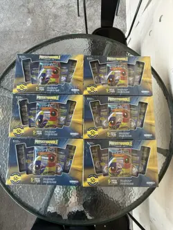 1 case 6 boxes Presstine Pokemon Card Bundle 5 Packs 50 Cards 5+ Holo Sealed Box - Image 1