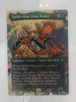 Spider-Ham, Peter Porker #0201 Borderless Regular MTG Marvel's Spider-Man NM - Image 1