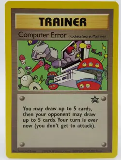 Vintage Pokemon Card Computer Error (Rocket's Secret Machine) 16/53 Wotc Promo - Image 1