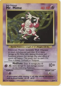 Mr. Mime Pokemon Jungle Holo No Error Symbol Error Card #6 - Image 1