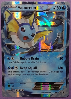 Pokemon Vaporeon EX #24/83 Generations Ultra Rare Holo HP180 English 2016 - Image 1