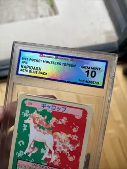 1995 Topsun Pokemon Japanese Rapidash Blue Back #078 DSG 10 Gem Mint - Image 5