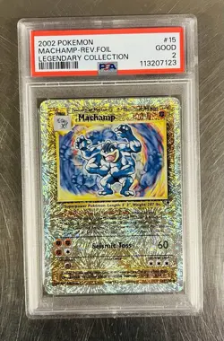 2002 Pokemon Machamp Legendary Collection Reverse Holo 15/110 PSA 2 - Image 1