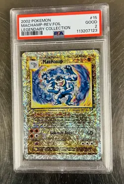 2002 Pokemon Machamp Legendary Collection Reverse Holo 15/110 PSA 2 - Image 2