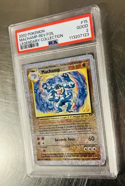 2002 Pokemon Machamp Legendary Collection Reverse Holo 15/110 PSA 2 - Image 3