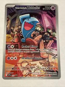 Destined Rivals Holo Full Art Team Rocket's Wabbuffet Promo Pokemon TCG #203 - Image 1