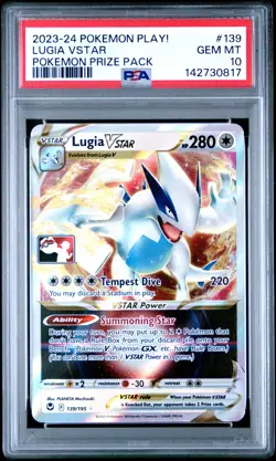 2023-2024 POKEMON PLAY! POKEMON PRIZE PACK #139 LUGIA VSTAR PSA 10 - Image 1