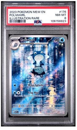 2023 POKEMON MEW EN-151 ILLUSTRATION RARE #176 POLIWHIRL PSA 8 - Image 1