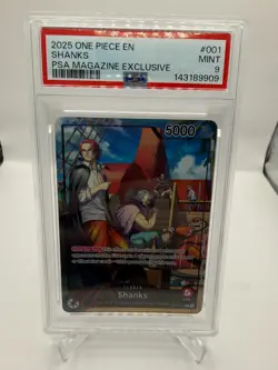 2025 ONE PIECE PROMOS PSA MAGAZINE EXCLUSIVE #001 SHANKS PSA 9 - Image 1