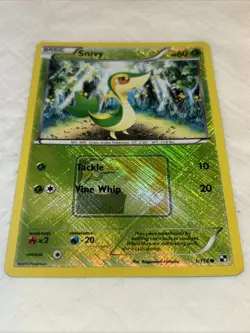 Pokemon Snivy BW League Promo Stamped Crosshatch Reverse Holo Card 1/114 - Image 1