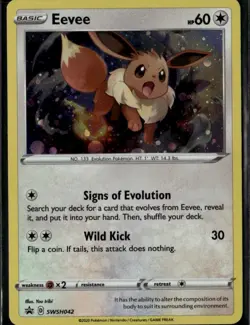 Eevee Promo SWSH: Sword & Shield Promo Cards SWSH042 Colorless Holo Pokemon Card - Image 1