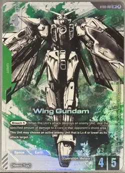 Gundam Card Game Wing Gundam LR+ Beta Edition Alt Card English - SIGNED!! - Image 1