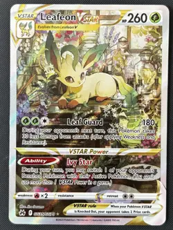 Pokemon TCG Leafeon VSTAR Holo Card Crown Zenith: Galarian Gallery GG35/GG70 - Image 1