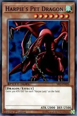 Yugioh Harpie's Pet Dragon - 1st Edition NM - Plus Free Holo Card - Image 1