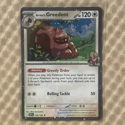 Arven’s Greedent 159/182 Cosmos Holo Pokemon Card | Destined Rivals | NM - Image 1