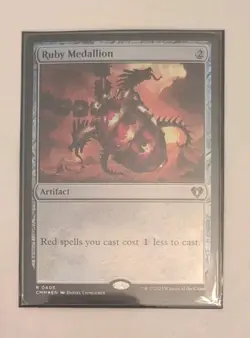 FOIL RUBY MEDALLION Commander Masters Magic MTG MINT CARD - Image 1