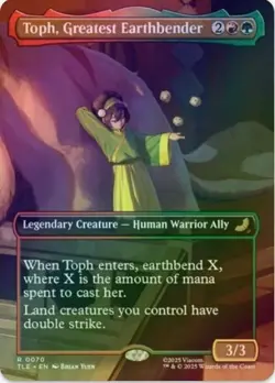 1 x Toph, Greatest Earthbender - Borderless - Foil - TLE - LP - MTG - Image 1