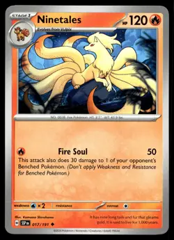 Ninetales 017/191 Pokemon SV08: Surging Sparks Non Holo - Image 1