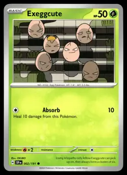 Exeggcute - 002/191 Pokemon SV08: Surging Sparks Non Holo - Image 1