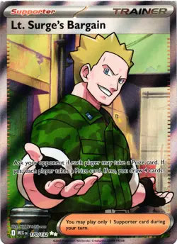 Pokemon TCG Lt. Surge's Bargain Ultra Rare Holo 170/132 Me01: Mega Evolution NM - Image 1