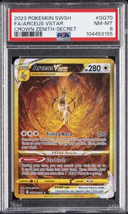 2023 POKEMON SWORD & SHIELD CROWN ZENITH SECRET FULL ART/ARCEUS VSTAR PSA 8 - Image 1