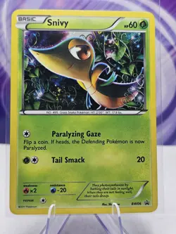 Snivy Pokemon BW06 Black Star Holo Promo RARE LP - Image 1