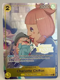 Charlotte Chiffon OP03-109 EN ONE PIECE TCG 2023 ONLINE REGIONALS WINNER-EX - Image 1