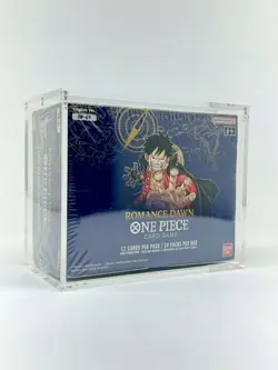 One Piece OP1 White Bottom Sealed Booster Box Acrylic Display Case - Image 1