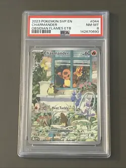 Pokemon TCG: Charmander 044 Sv: Scarlet & Violet Promo Cards Holo PSA 8 - Image 1