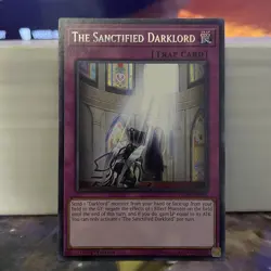 1ST EDITION THE SANCTIFIED DARKLORD 1996 FLOD-EN075 YUGIOH CARD (LP/MP) - Image 1
